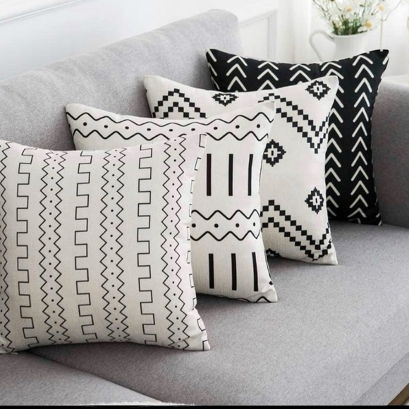 Black and White Geometric Throw Pillows - Picture 2 of 6